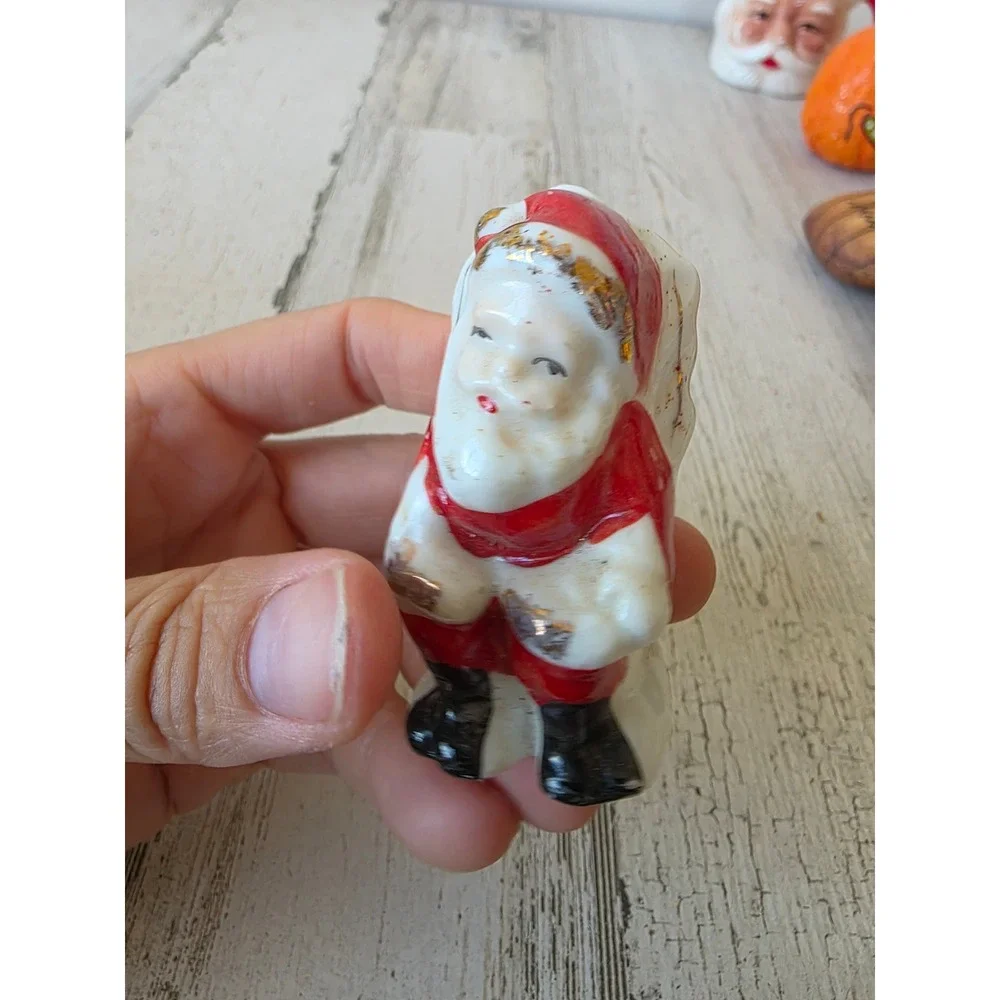 Vintage porcelain Japan Santa chair figurine Xmas decor village